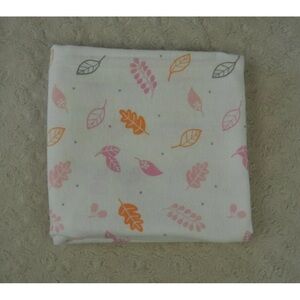Always Loved by Rene Rofe Leaf Print Baby Receiving Blanket Flannel Leaves Pink